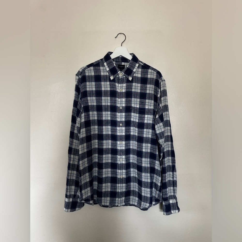 J.Crew Slim linen shirt in plaid